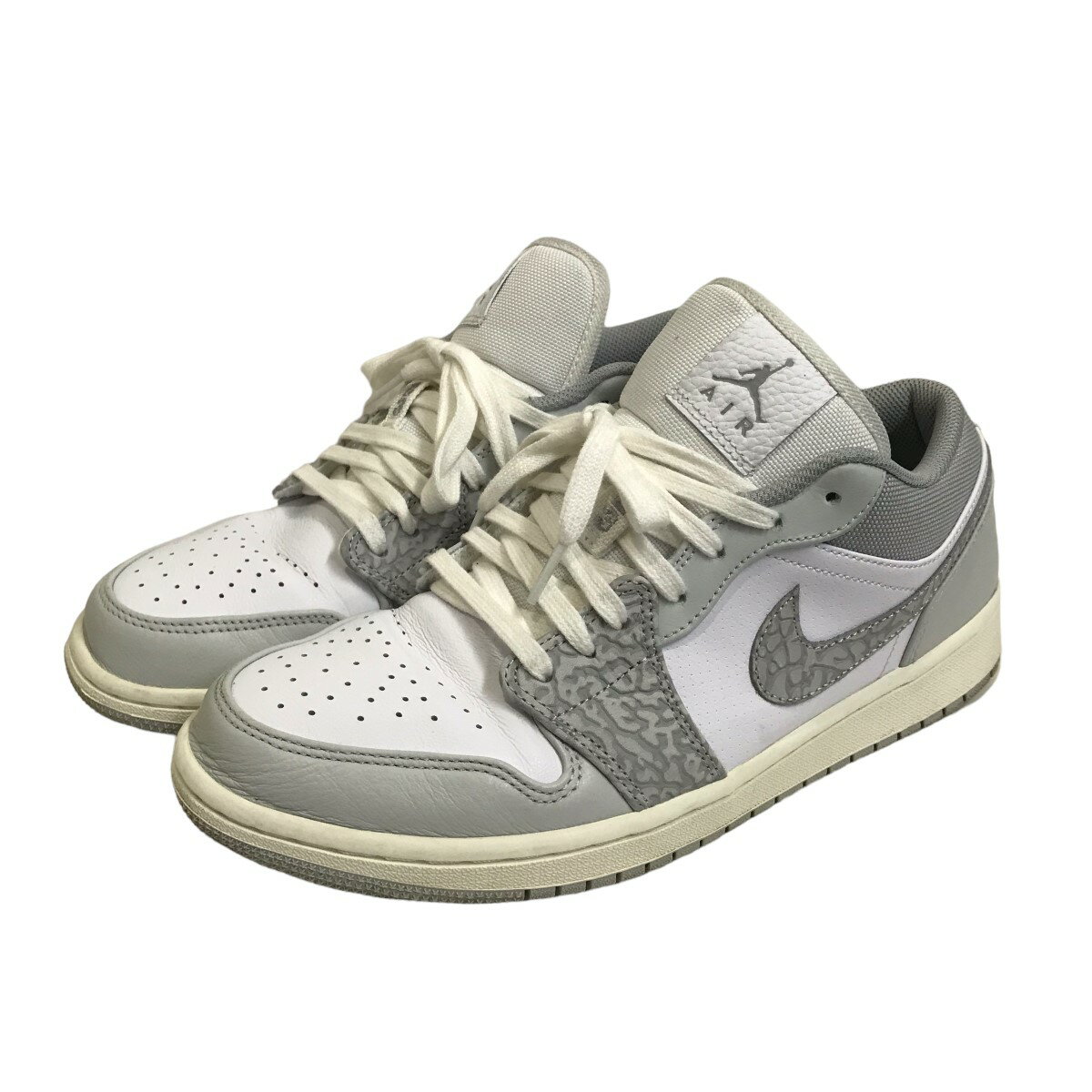 【中古】NIKEAIR JORDAN 1 LOW PRM ELEPHANT PRINT DH4269-100 ホワイト／ニュートラル グレー-セイル-スモーク グレー サイズ：27．5cm【価格見直し】