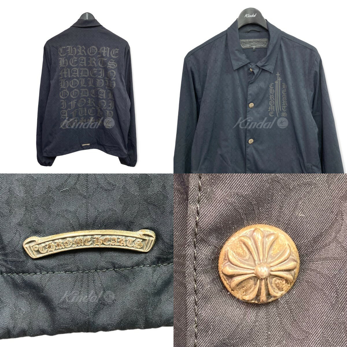 【中古】CHROME HEARTS「RIGGINS FBRS STRCH VJ」 総柄コーチジャケット ブラック サイズ：M【価格見直し】