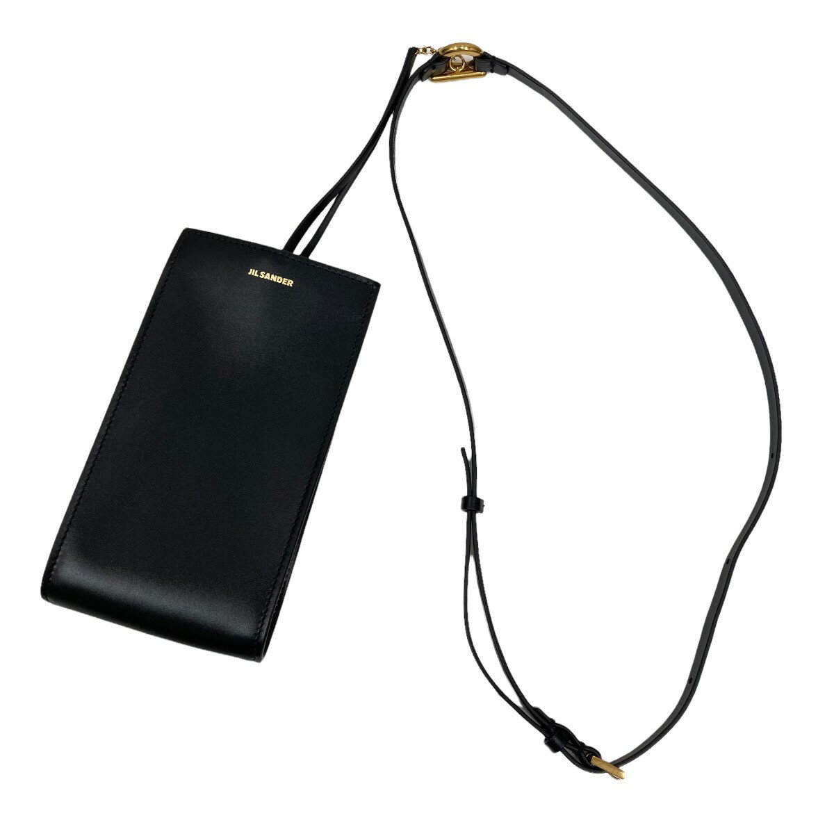 ジルサンダー【中古】JIL SANDER エンボスロゴ スマホケース ブラック 【260522】(ジルサンダー)
