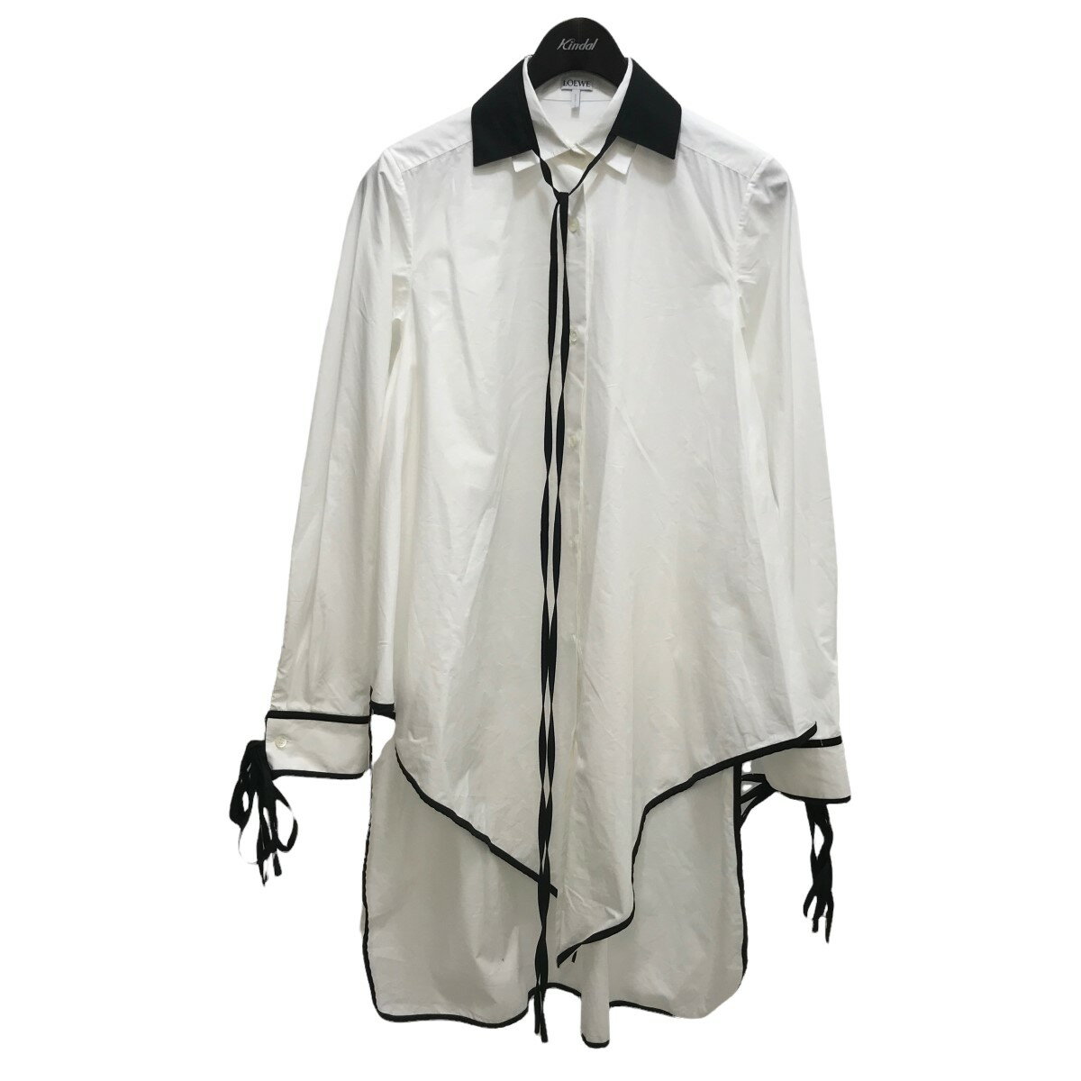 【中古】LOEWEレースロングシャツ ホワイト×ブラック サイズ：34【価格見直し】のサムネイル