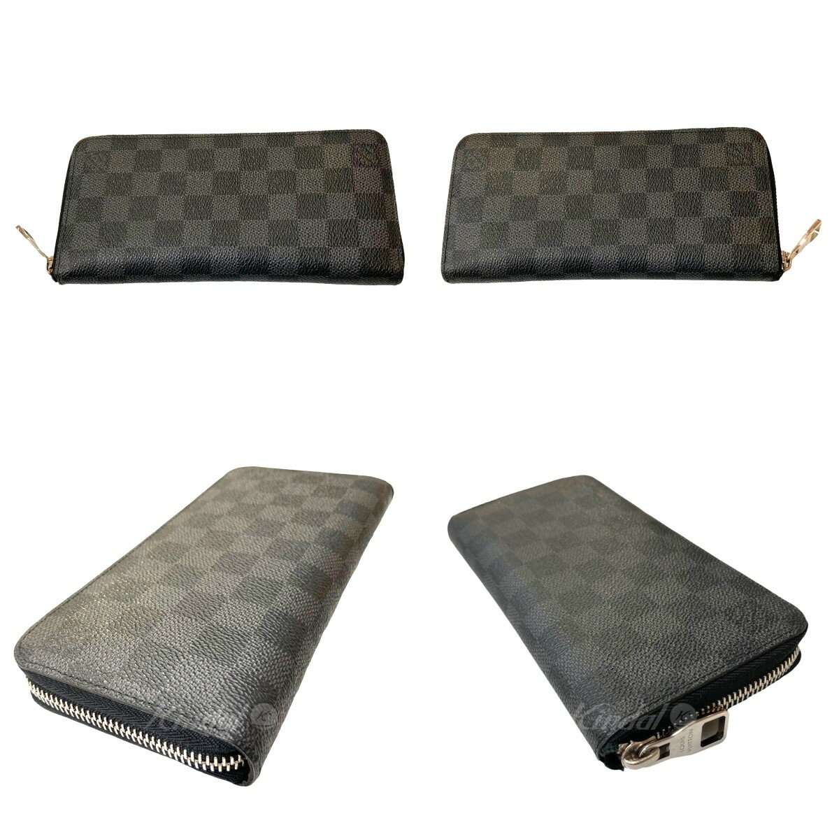 【中古】LOUIS VUITTON　ダミエ グラフィット 長財布 ブラック×グレー 【300522】（ルイヴィトン）