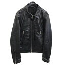 【中古】TOM FORD　「EMBOSSED CROCODILE TRACKED BLOUSON」クロコエンボスレザーブルゾン ブラック サイズ：48 【050622】（トムフォード）