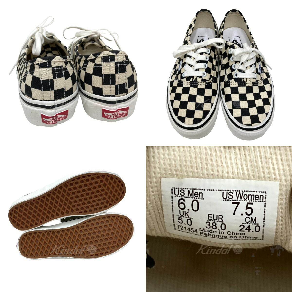 【中古】VANS　Authentic 44 DX ANAHEIM FACTORY COLLECTION ブラック×ホワイト サイズ：24 【140622】（バンズ）