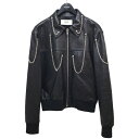 【中古】CELINE by Hedi Slimane21AW TEEN KNIGHT POEM ラムスキンオーバーサイズレザーブルゾン ブラック サイズ：46【価格見直し】