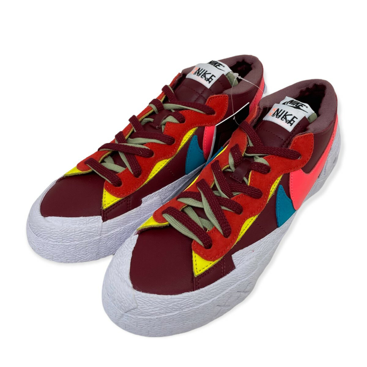 【中古】sacai×NIKE×KAWS　「BLAZER LOW」ブレザーローカットスニーカー バーガンディー サイズ：27cm 【050722】（サカイ ナイキ カウズ）