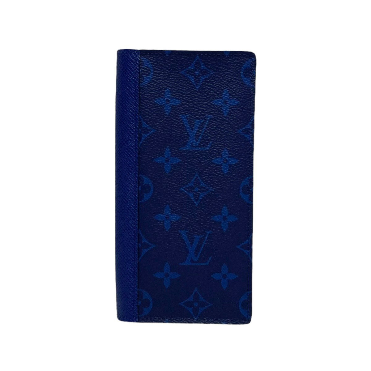 【中古】LOUIS VUITTON　タイガラマ ポルトフォイユ ブラザ 二つ折り長財布 ネイビー 【120722】（ルイヴィトン）