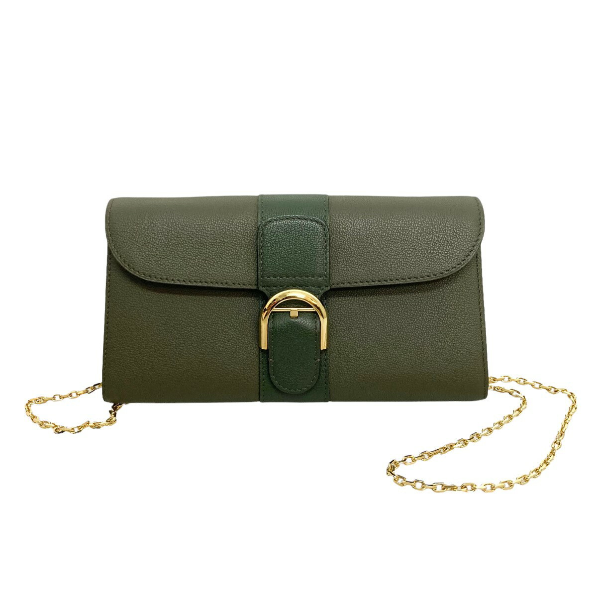 【中古】DELVAUX　Brillant Long Wallet Chain チェーンウォレット グリーン 【150722】（デルヴォー）のサムネイル