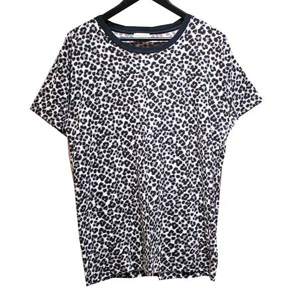 【中古】SAINT LAURENT PARIS　14AW ベイビー キャット クルーネック レオパード Tシャツ ブラック サイズ：S 【160722】（サンローランパリ）