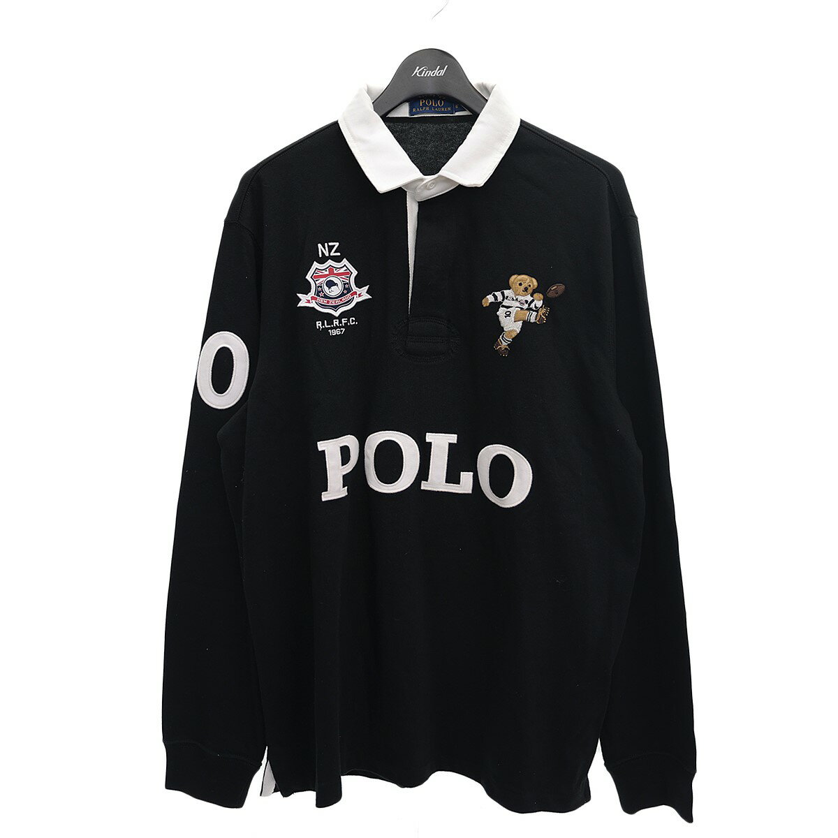 【中古】POLO RALPH LAUREN　ニュージーランド　キッカーベアラガーシャツ ブラック サイズ：L 【240722】（ポロラルフローレン）