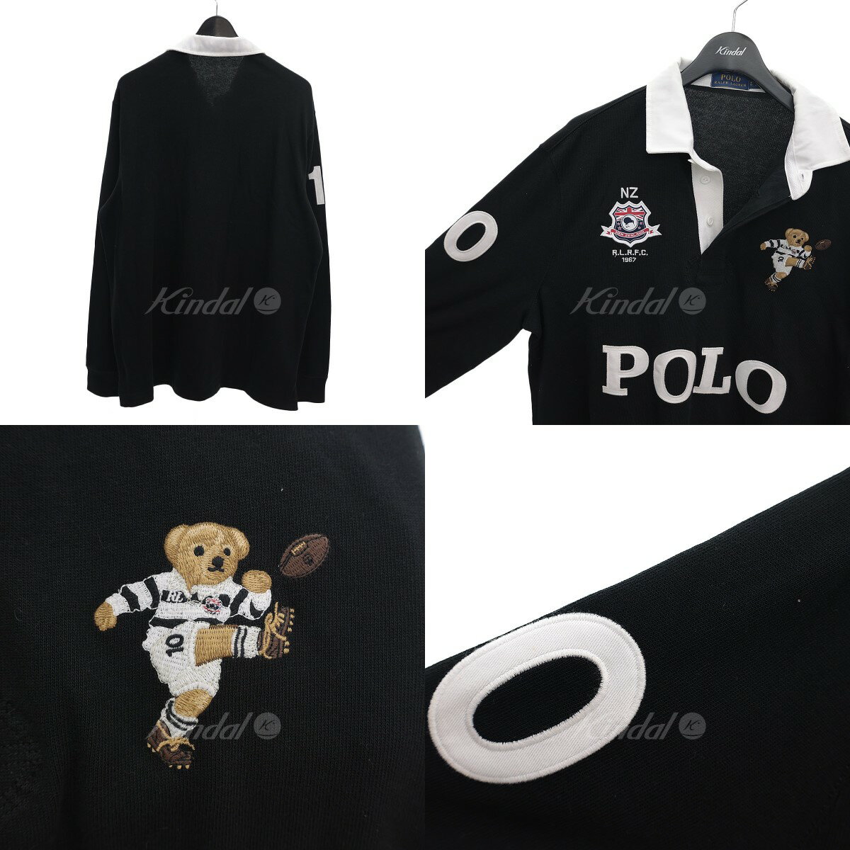 【中古】POLO RALPH LAUREN　ニュージーランド　キッカーベアラガーシャツ ブラック サイズ：L 【240722】（ポロラルフローレン）