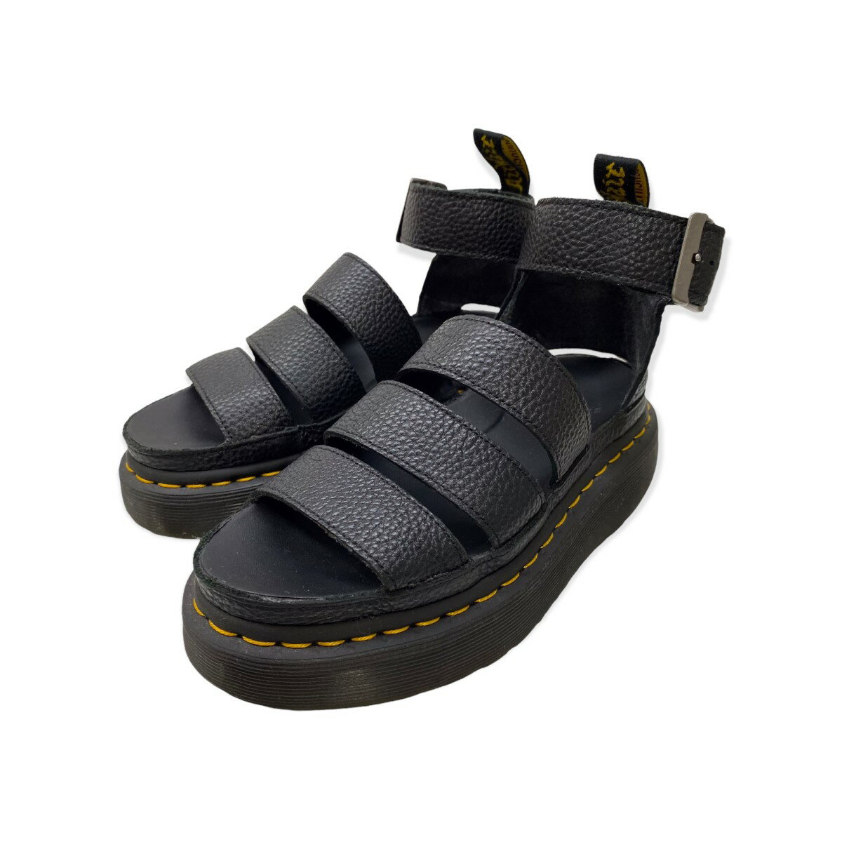 【中古】Dr．Martens「CLARISSA II QUAD」 レザーサンダル ブラック サイズ：22cm【価格見直し】