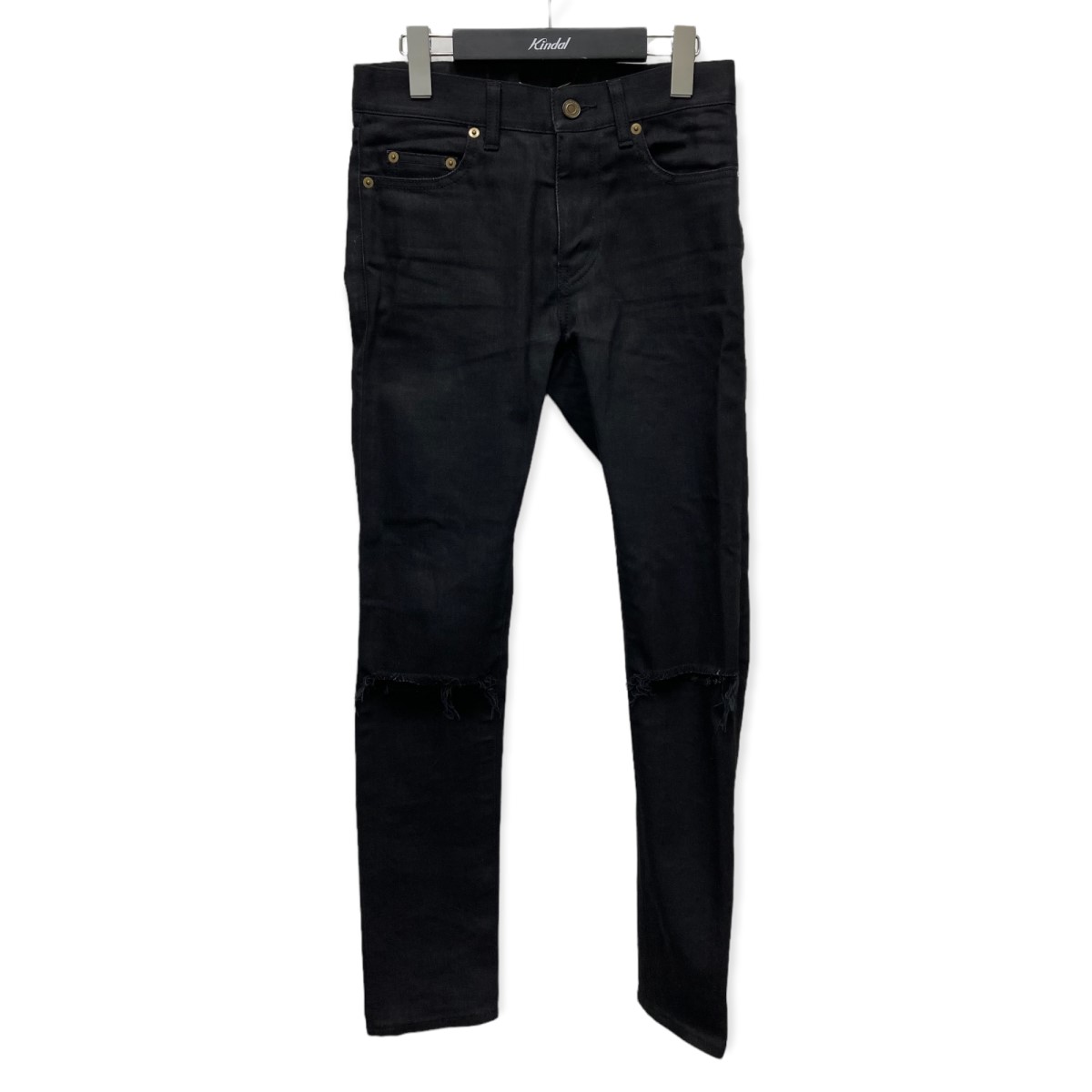 【中古】SAINT LAURENT PARIS　ニークラッシュデニムパンツ ブラック サイズ：26 【290722】（サンローランパリ）