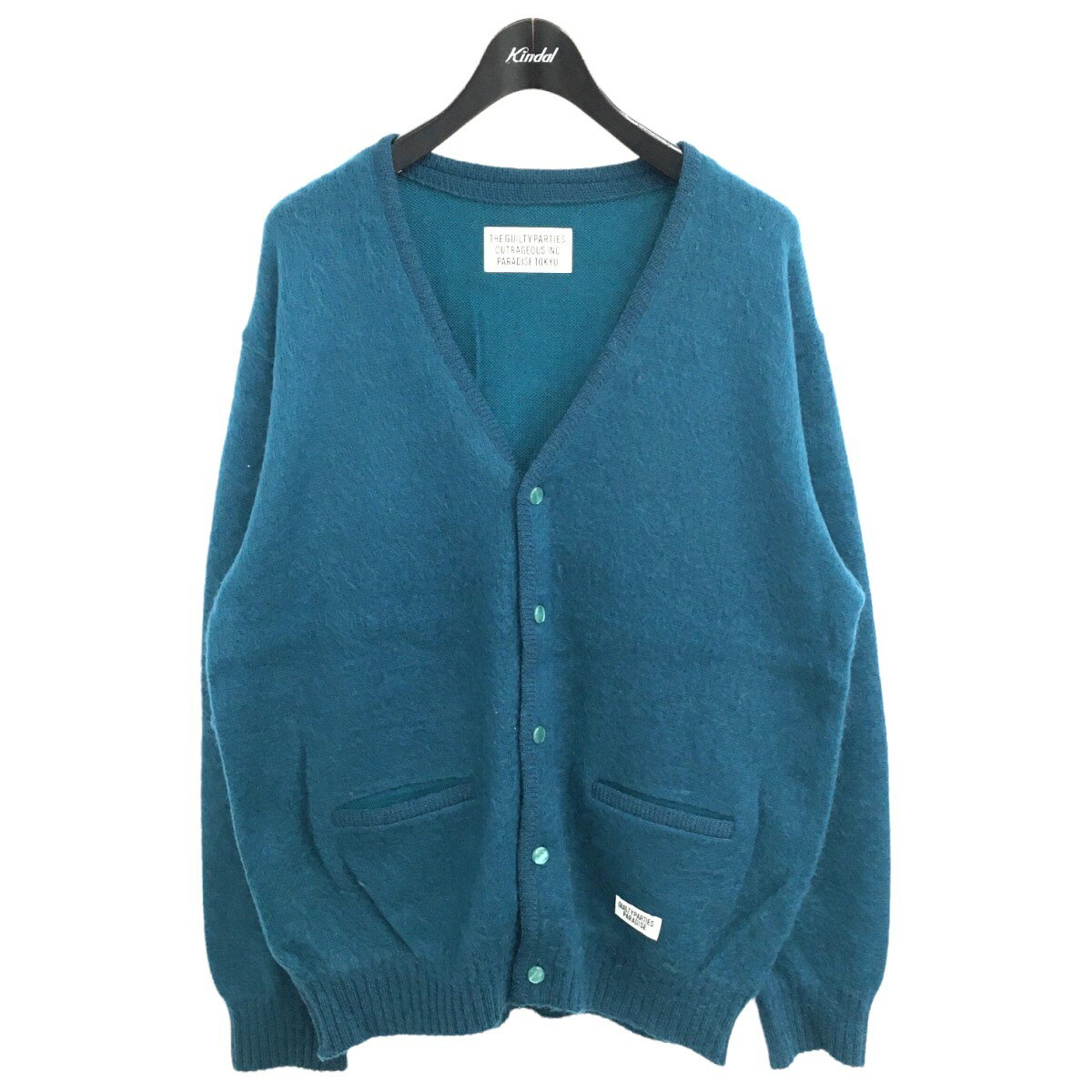 【中古】WACKO MARIA　2020AW 「MOHAIR KNIT CARDIGAN」モヘアカーディガン ターコイズ サイズ：L 【090822】（ワコマリア）