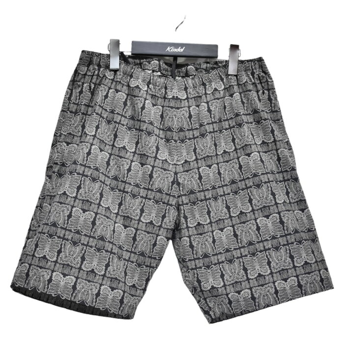 【中古】Needles Sportswear21SS パピヨン 総柄ショーツ W．U． Short - Poly Ripstop ／ Pt． ブラック サイズ：M【価格見直し】