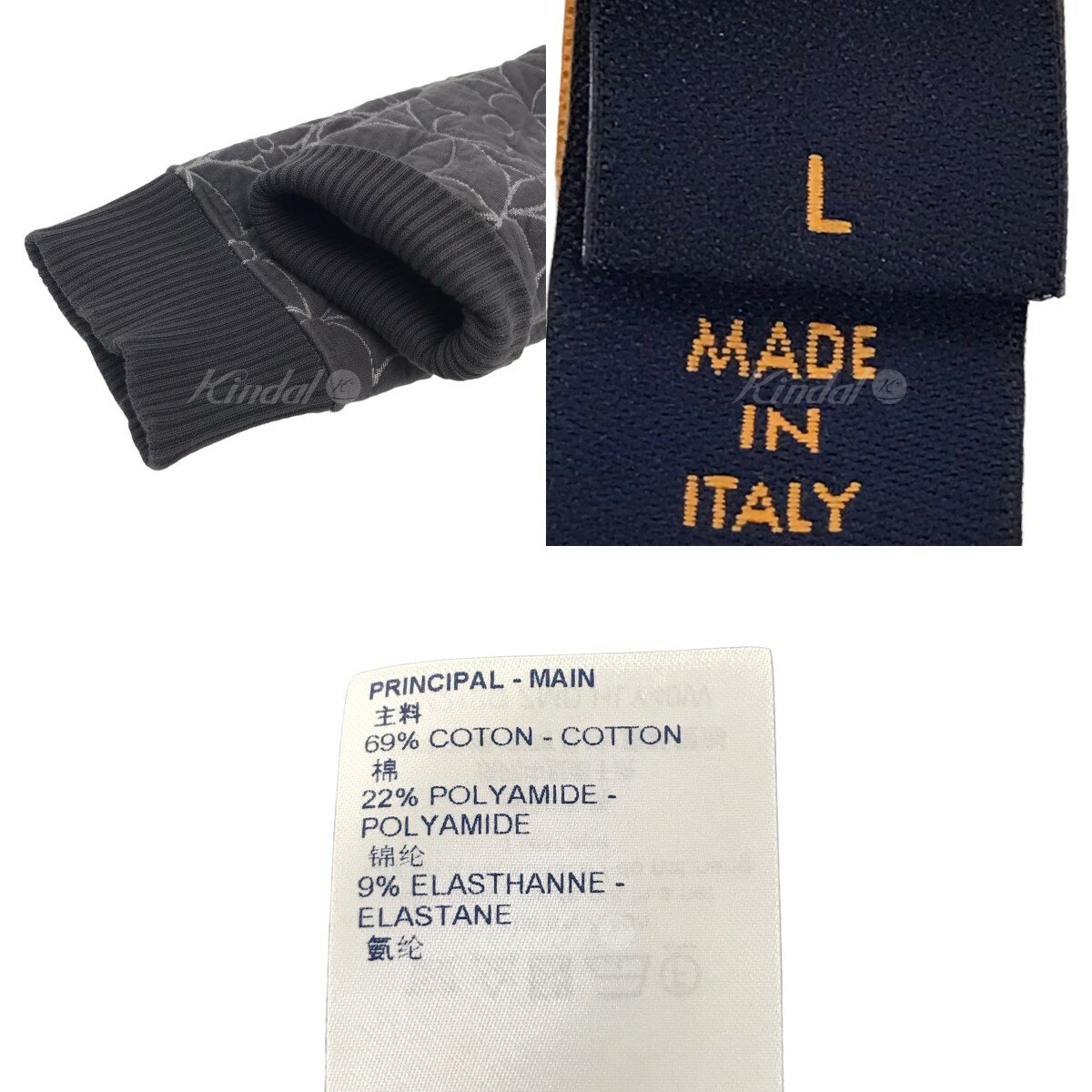 【中古】LOUIS VUITTON　2021AW ジップスルーモノグラムフラワーブルゾン グレー サイズ：L 【200822】（ルイヴィトン）