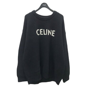 【中古】CELINE　オーバーサイズリブ編みウールニットセーター 2A19R423P ブラック サイズ：S 【210822】（セリーヌ）