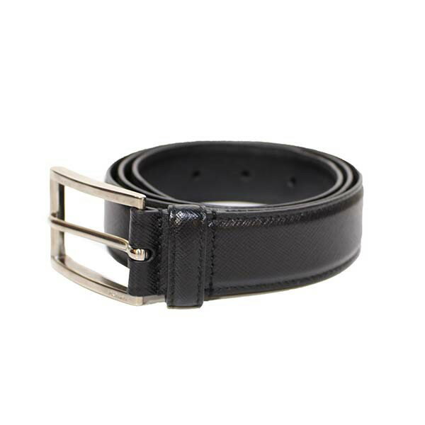 【中古】PRADA　フォーマルベルト レザーベルト 小物 ブラック サイズ：80 【220822】（プラダ）