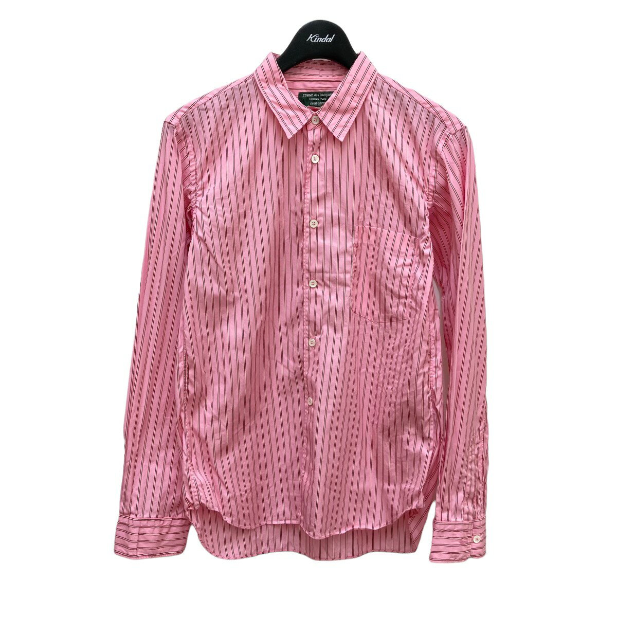 【中古】COMME des GARCONS HOMME PLUS　ストライプシャツ ピンク サイズ：XS 【250822】（コムデギャルソンオムプリュス）