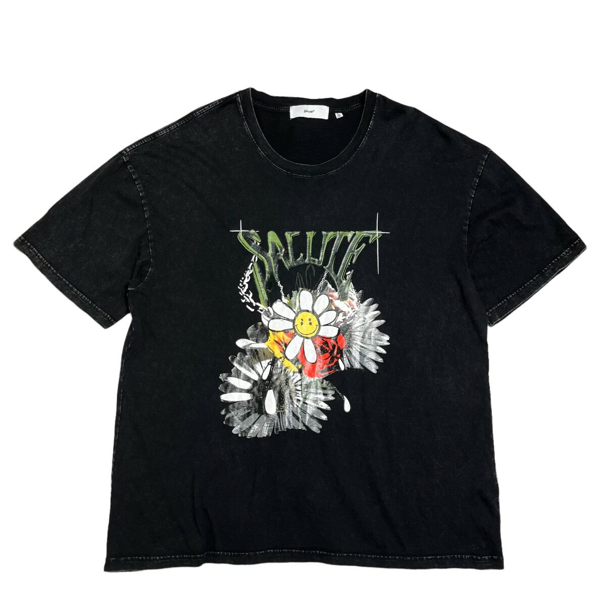 【中古】SALUTE　半袖プリントTシャツ ブラック サイズ：L 【250822】（サルーテ）