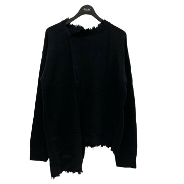 【中古】Kudos　21AW「DAMAGED KNIT SWEATER」ダメージ加工ニット ブラック サイズ：F 【260822】（クードス）