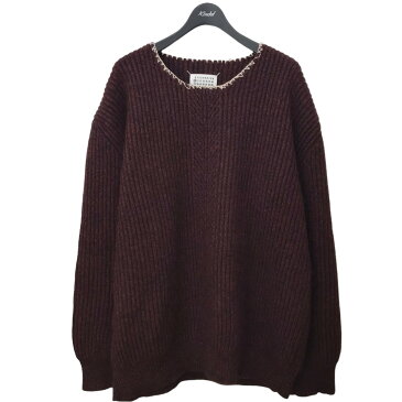 【中古】Maison Martin Margiela10 20AW ネックステッチニットセーター バーガンディー サイズ:XL 【290822】(メゾンマルタンマルジェラ)