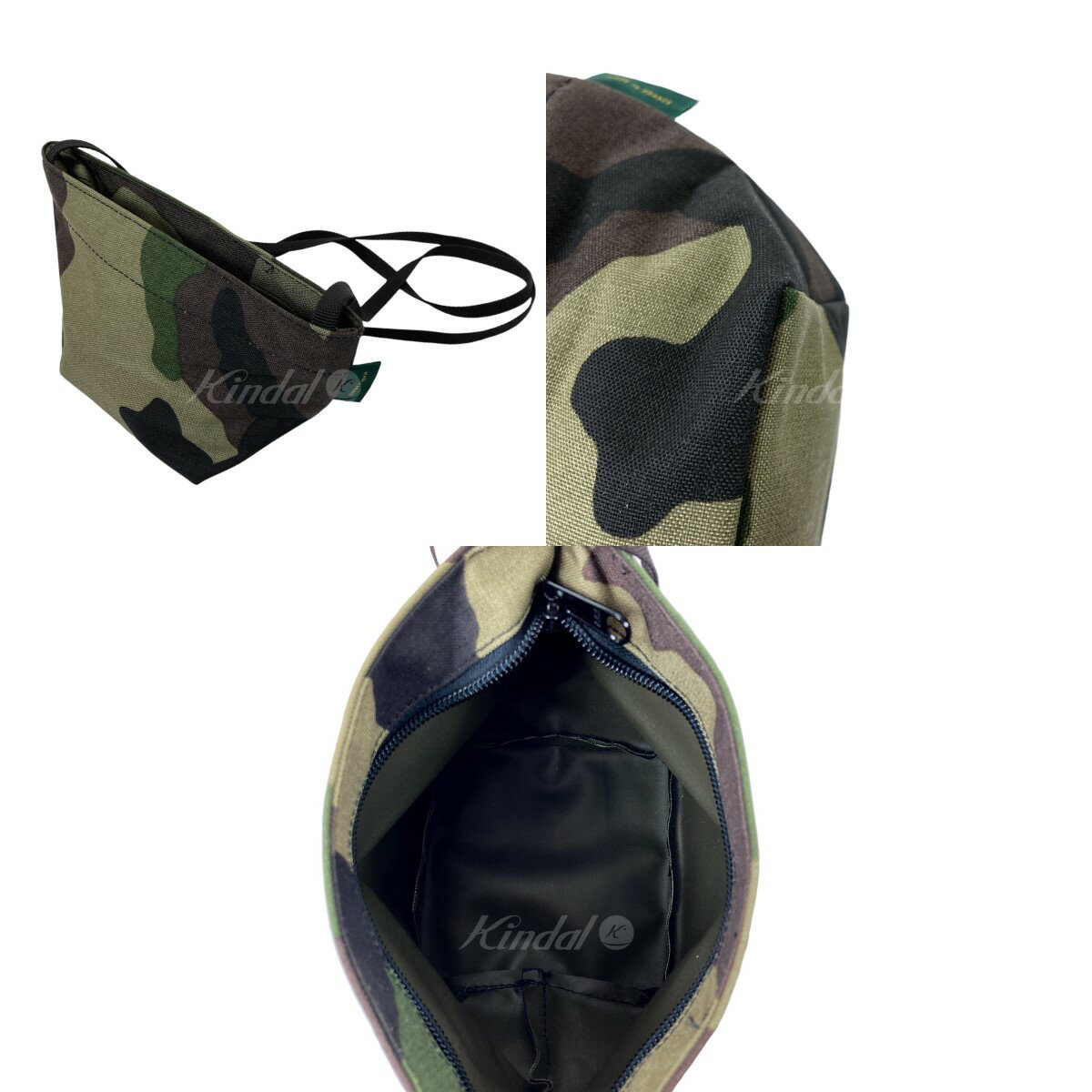 【中古】Herve Chapelier　Mini tote Camouflage 舟形ミニショルダーバッグ 1927W オリーブ サイズ：- 【020922】（エルベシャプリエ）