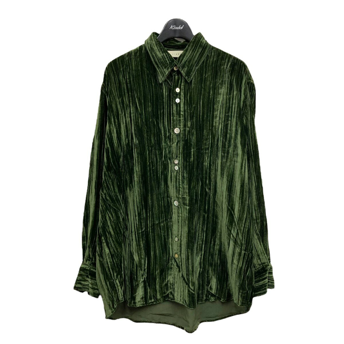 【中古】JieDa　2021AW｢WRINKLE VELVET SWITCHING BUTTON DOWN SHIRT｣ グリーン サイズ：1 【290922】（ジエダ）