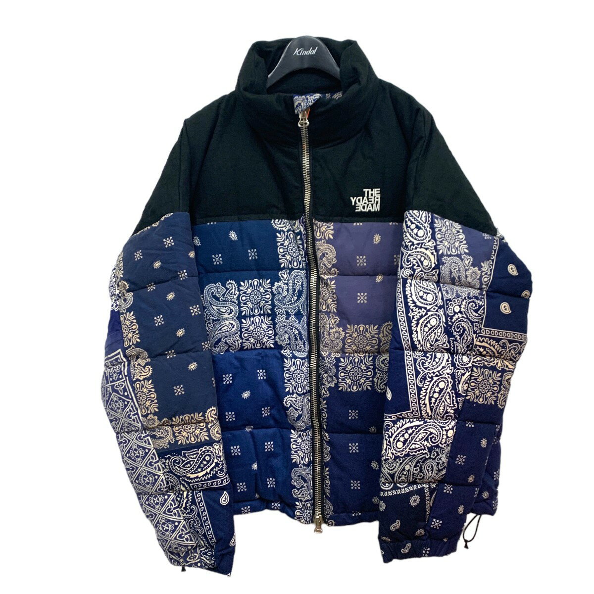 【中古】READYMADE「BANDANA Down Jacket」バンダナダウンジャケット ネイビー サイズ：2【価格見直し】