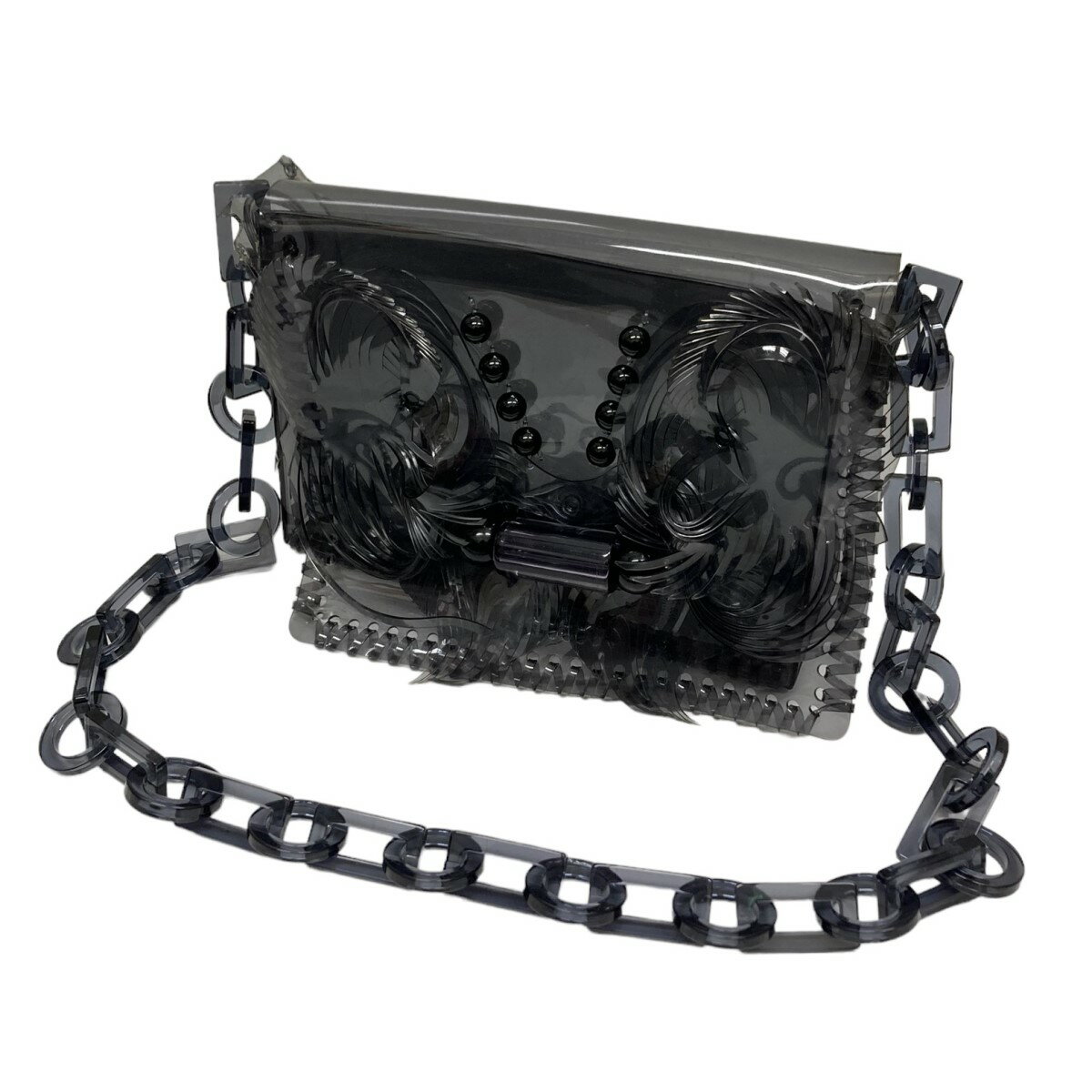 【中古】mame kurogouchi　22SS｢Transparent Sculptural Mini Chain Bag｣PVCバッグ クリアブラック サイズ：- 【070123】（マメクロゴウチ）のサムネイル