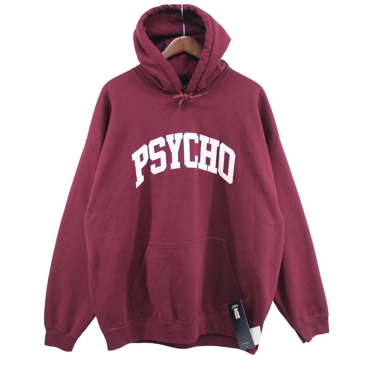 【中古】UNDERCOVER22AW PSYCHO HOODIE サイコ パッチ フーディ パーカー ボルドー サイズ：XL【価格見直し】