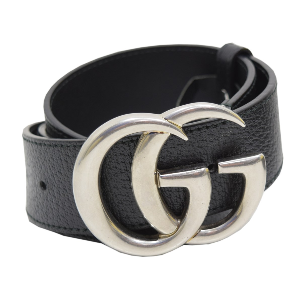 【中古】GUCCI　GGマーモント ダブルGバックルレザーベルト 406831 ブラック サイズ：90 【080123】（グッチ）