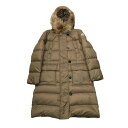 【中古】MONCLER　MESSINA ファー付き ロング ダウン コート ベージュ サイズ：3 【 ...