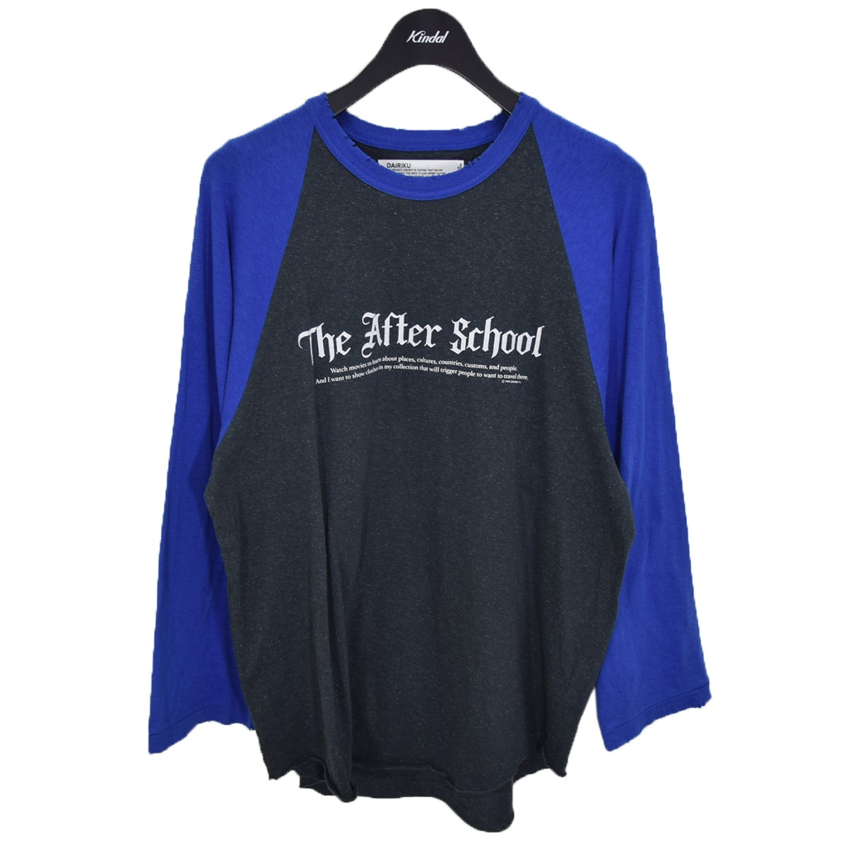 【中古】DAIRIKU　The After School Tour Raglan Tee 7分丈ラグランカットソー 22AW ブルー×ブラック サイズ：L 【240123】（ダイリク）