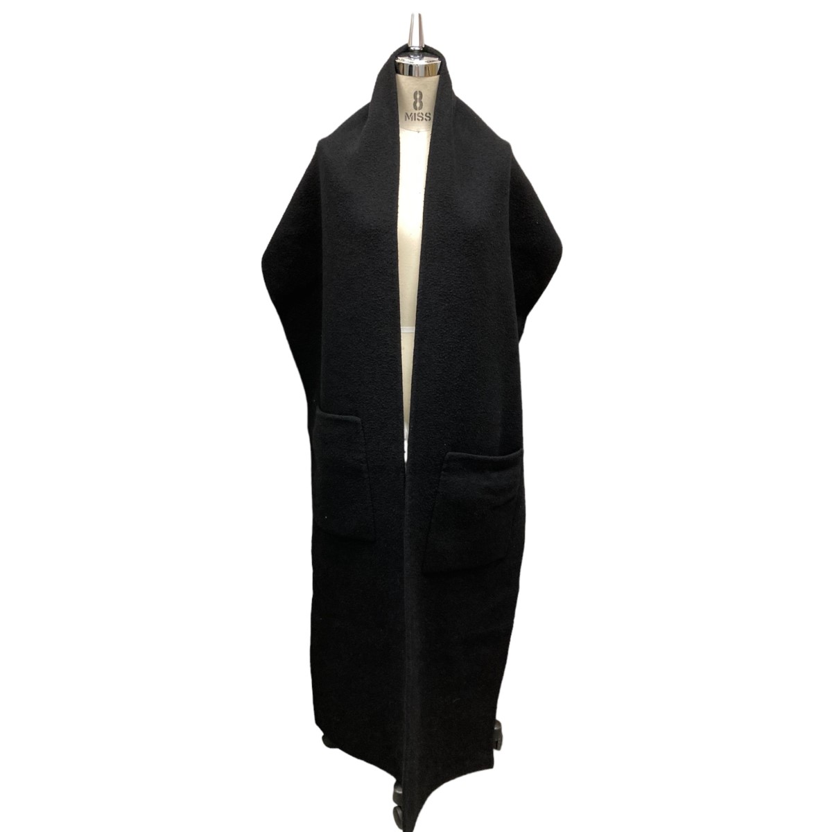 【中古】THE ROW　「Ananda Pocket Wool-Cashmere Scarf」スカーフ ブラック サイズ：1SZ 【220223】（ザ ロウ）