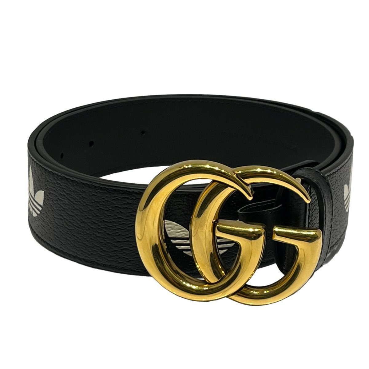 【中古】GUCCI×ADIDAS GGマーモントレザーベルト／406831 U4DAT ブラック【価格見直し】