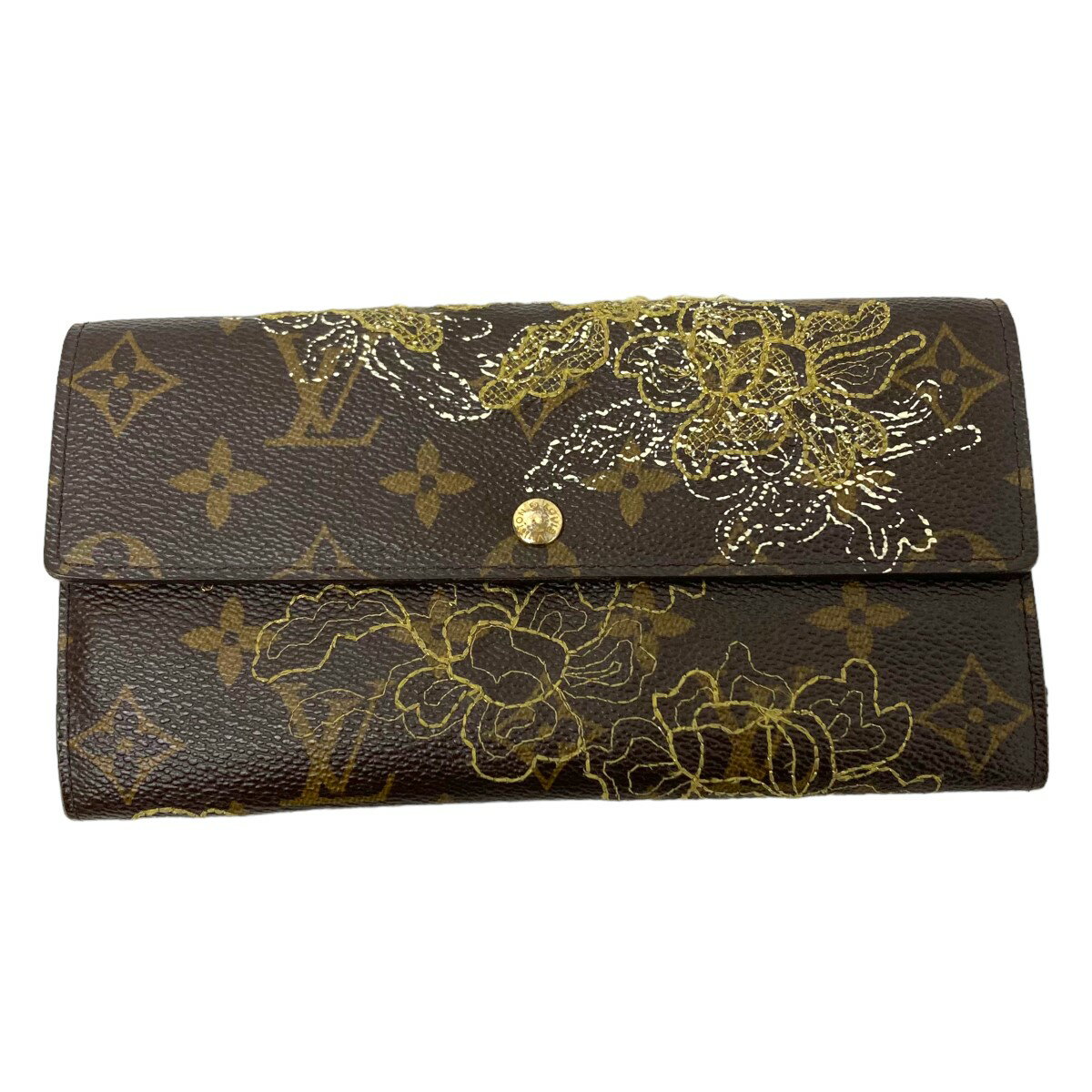 【中古】LOUIS VUITTON　モノグラムダンティエル ポルトフォイユサラ長財布 ブラウン 【110423】（ルイヴィトン）