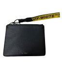 【中古】OFF WHITEDOUBLE FLAT POUCH　ポーチ ブラック【価格見直し】