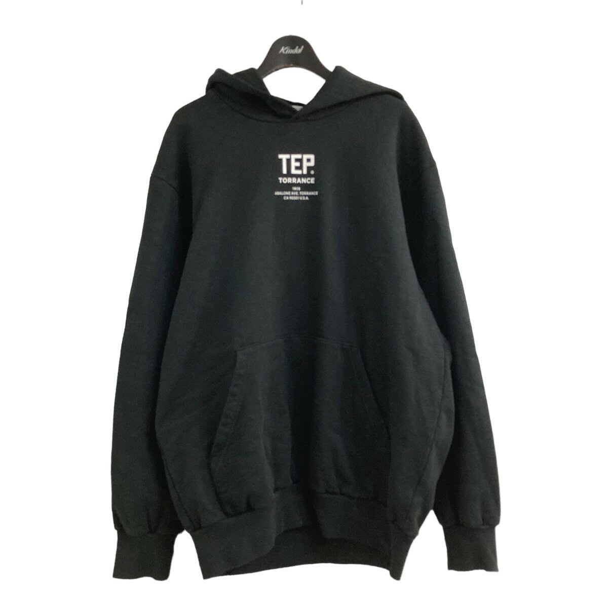 THE ENNOY PROFESSIONAL×pliiilleeasse「TEP HOODIE」フロントロゴプルオーバーパーカー ブラック サイズ：M