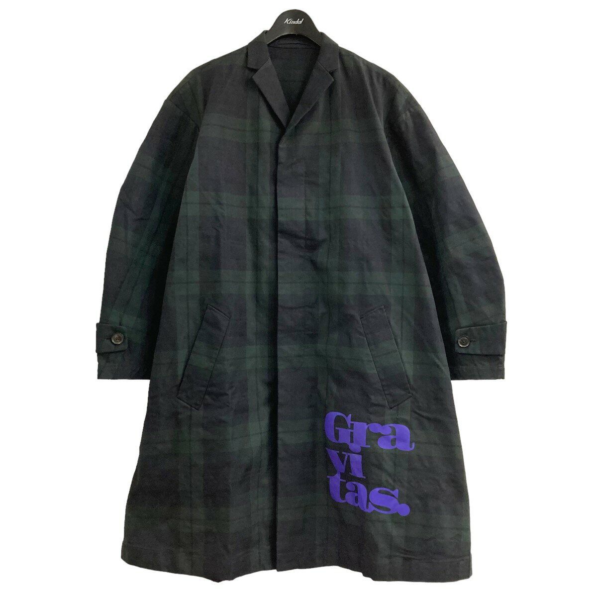 【中古】kolor19SS チェックプリントコート グリーン サイズ：2【価格見直し】