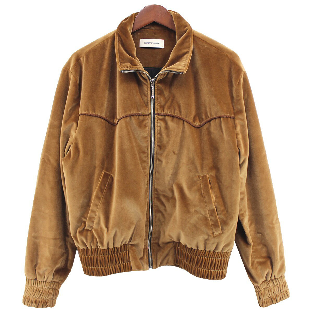【中古】ERNEST W．BAKER23SS EWB VELOUR TRACK TOP ベロア トラック トップ ジャケット ブラウン サイズ：S／46【価格見直し】のサムネイル