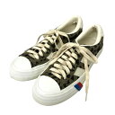 【中古】WACKO MARIA × PRO-Keds「ROYAL PLUS TYPE-1」 レオパード柄スニーカー カーキ×ホワイト サイズ：23．5cm【価格見直し】