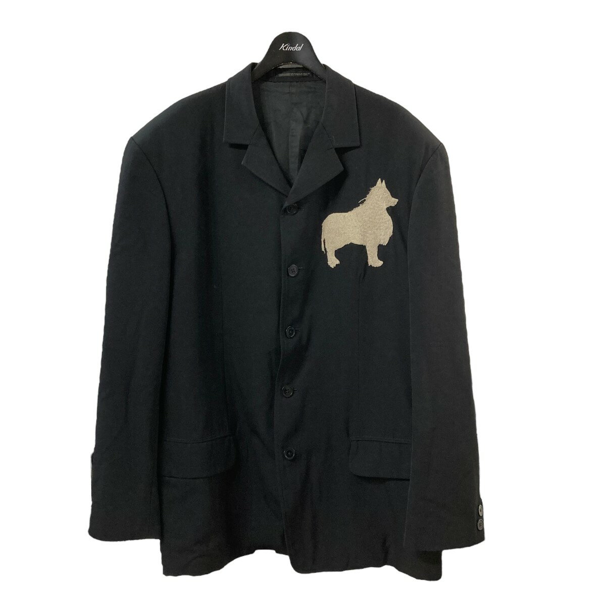 【中古】YOHJI YAMAMOTO pour hommeオリジナル 犬刺繍ジャケット ブラック サイズ：M【価格見直し】のサムネイル