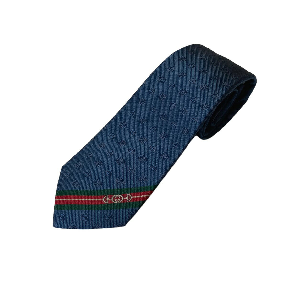 【中古】GUCCI　GG ネクタイ ダークブルー サイズ：148×8cm 【170623】（グッチ）