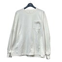 【中古】KAPTAIN SUNSHINE｢West Coast Long Sleeved Tee｣袖プリントTシャツ ホワイト サイズ：36【価格見直し】