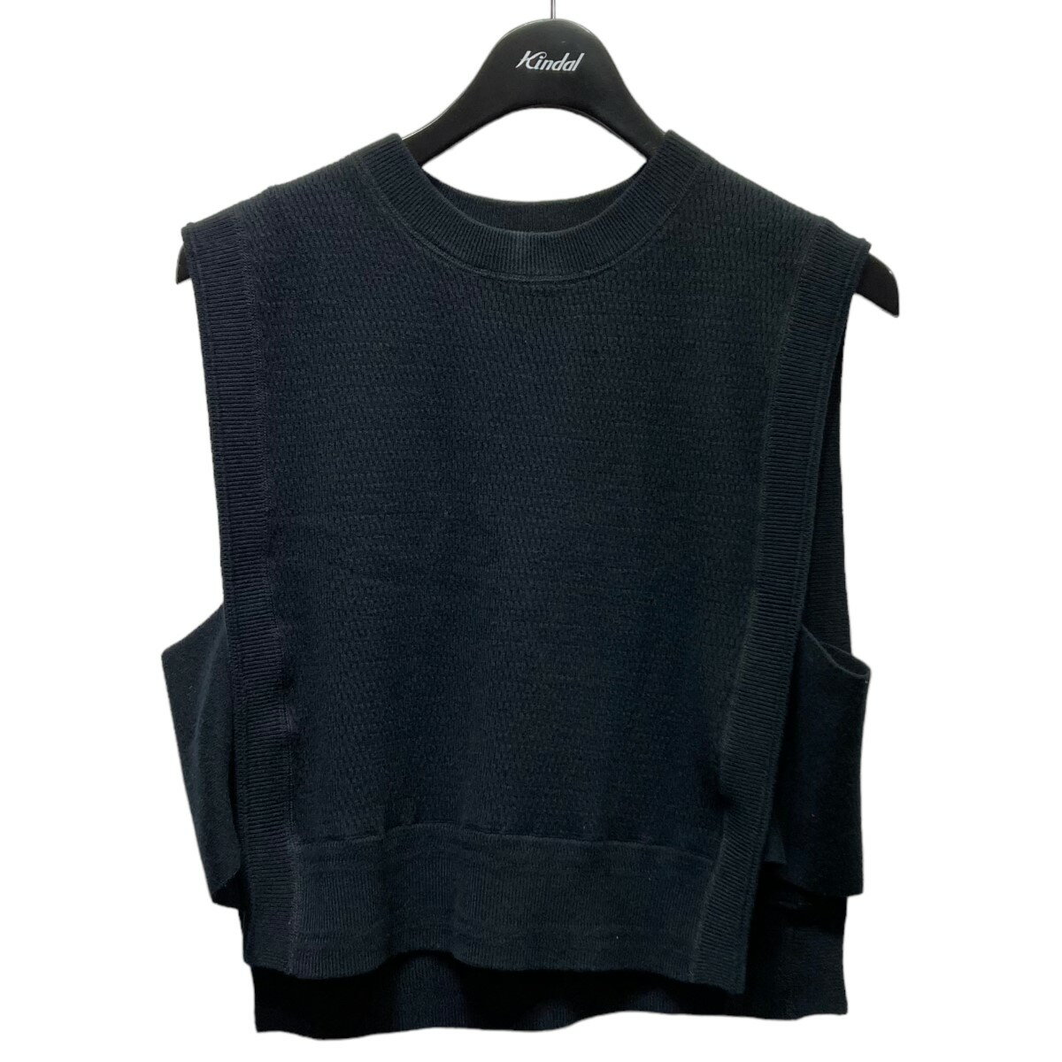 【中古】HYKE　KNIT THERMAL CROPPED VEST　カシミヤ混　ニットベスト ブラック サイズ：- 【240623】（ハイク）のサムネイル