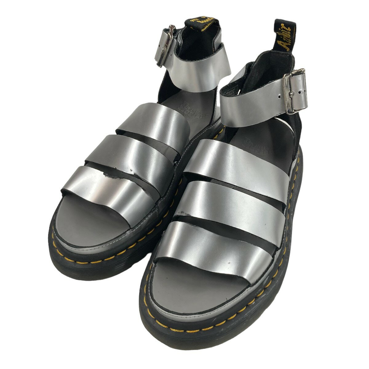 【中古】Dr．Martens「CLARISSA 2」 ストラップサンダル シルバー サイズ：UK6【価格見直し】