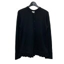 【中古】noir kei ninomiya　ウールジャージー フリル カーディガン ブラック サイズ：S 【280623】（ノワール ケイ ニノミヤ）