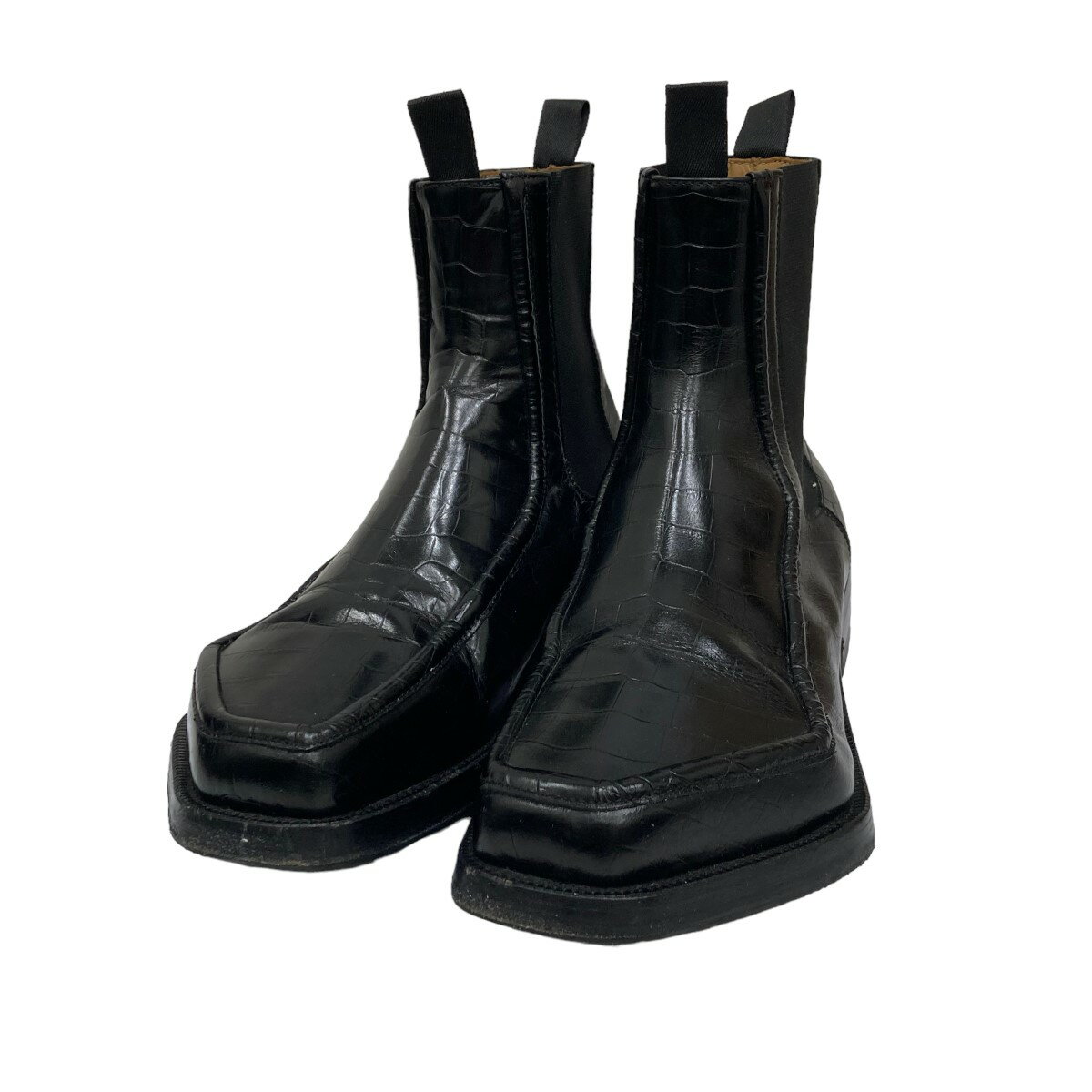 【中古】MAGLIANOMovida Beatles Boots クロコ型押し ブーツ ブラック サイズ：41【価格見直し】