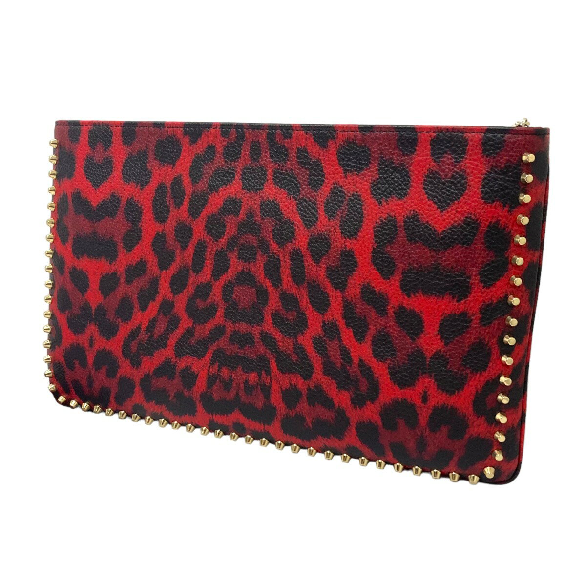 yÁzCHRISTIAN LOUBOUTINLOUBIPOSH NV CLUTCH CALF EMP LEO^SP RIVEV_[obO bhyiz