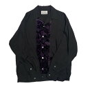 【中古】WACKO MARIA 2021AW TWO-TONE 50’s SHIRT オープンカラーシャツ ブラック×パープル サイズ：L 【010823】（ワコマリア）